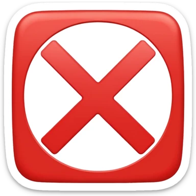 mach mir ein rotes viereck wo nur ein weißes X drinnen ist sticker