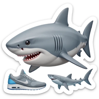 Shark with a nikes sticker