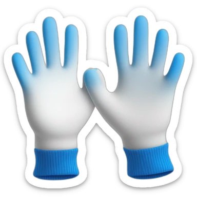 Deux gants blancs souriants, il y a dessiné en bleu un signe mystérieux maçonnique bleu de deux équerres inversées.  sticker