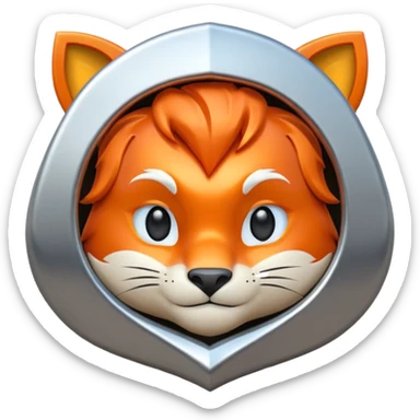 brave browser 3d icon sticker