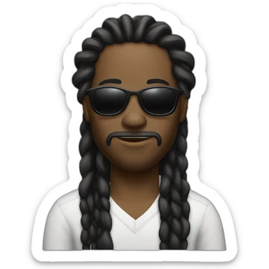 A black man with dread locks and sunglasses sticker