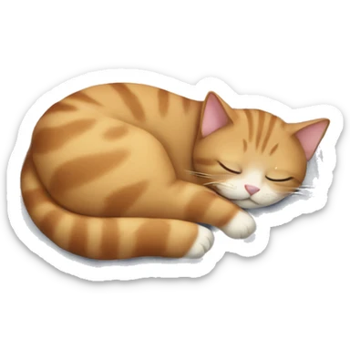 cut cat sleeping on a soft blanket sticker