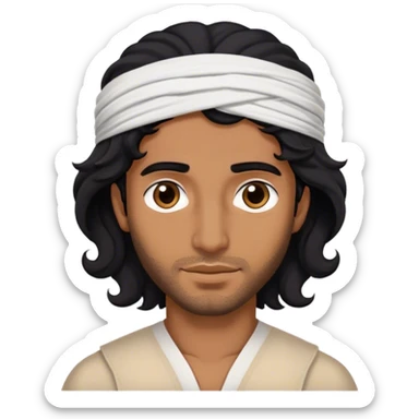 Guy with black wavy hair from Middle East  sticker