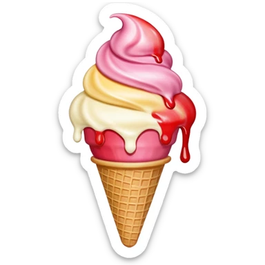 ice cream cone fallen upside down sticker