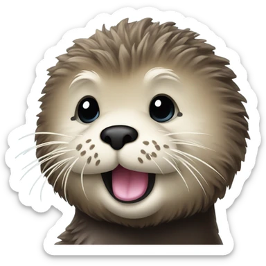 sea otter with riz sticker
