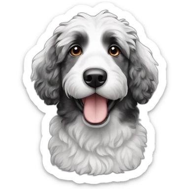 Black and white Aussie doodle sticker
