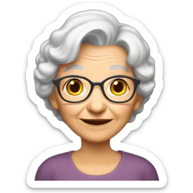 Old Lady in love sticker