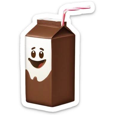 chocolate milk carton with straw sticker