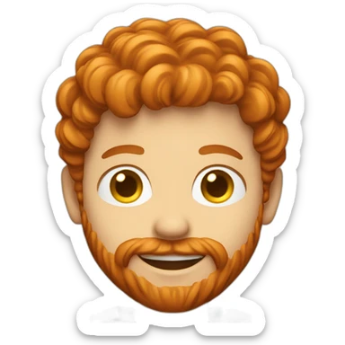 a smiling redhead with a beard as a cameraman sticker