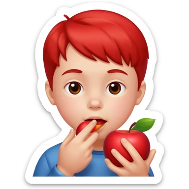 Bambino che mangia la mela sticker