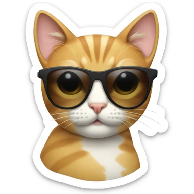 Cat with sunglasses sticker
