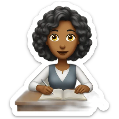 woman writer writing a book sticker