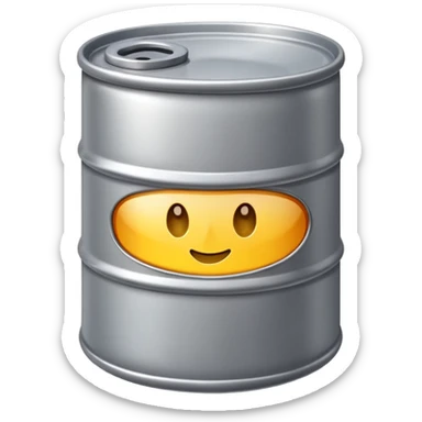 generate a realistic metal oil barrel without rust sticker