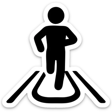 A person running on a track, viewed from behind sticker