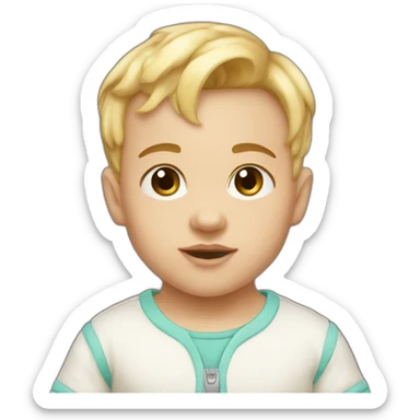 6 month old infant boy with light skin and tiny bit of very light hair sticker