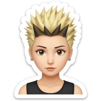 frau freche extreme Kurzhaarfrisur sticker