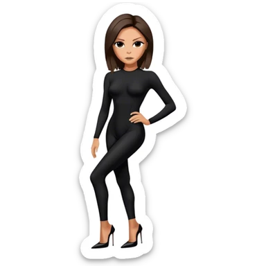 Victoria Beckham black bodysuit wearing black heels sticker