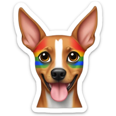Pinscher with gay flag sticker