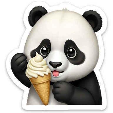 Panda eating ice cream sticker
