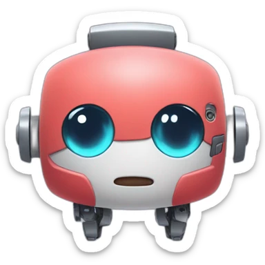 Cute uwu robot being naughty sticker