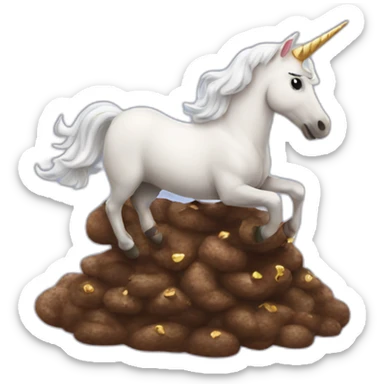 unicorn riding a poop sticker