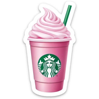 starbucks cup pink drink with cold foam sticker