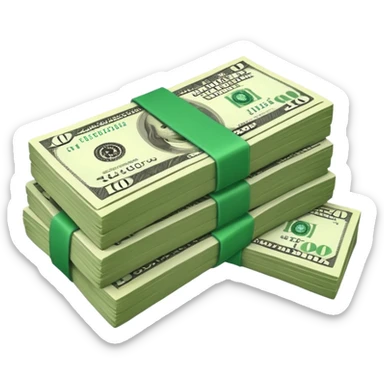 dollars paper money bundle sticker