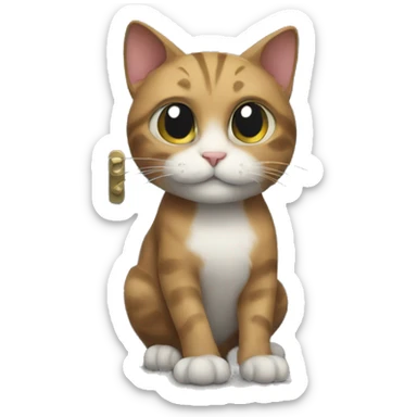 Cat infront of a door sticker