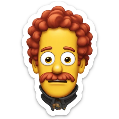 Simpson bard with red hair sticker