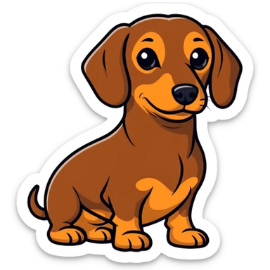 brown dachshund sticker