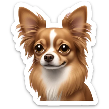 Brown longhair chihuahua sticker