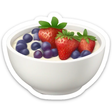 fruit yogurt bowl with strawberries and grapes sticker