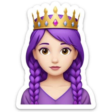 Princesses with Purple Hair with Long Purple Braid sticker