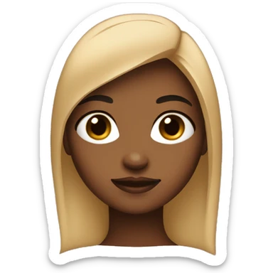 girl brown skin with black straight hiar sticker