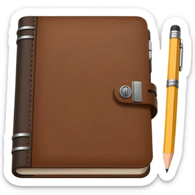 closed diary with pencil sticker