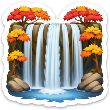autumn waterfall sticker