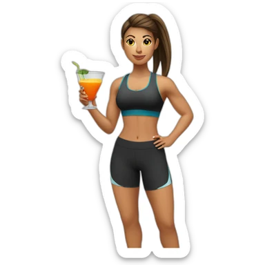 Female Personal trainer drinking cocktail sticker