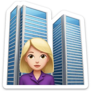 a giantess peeking out from behind a skyscraper to the viewer sticker