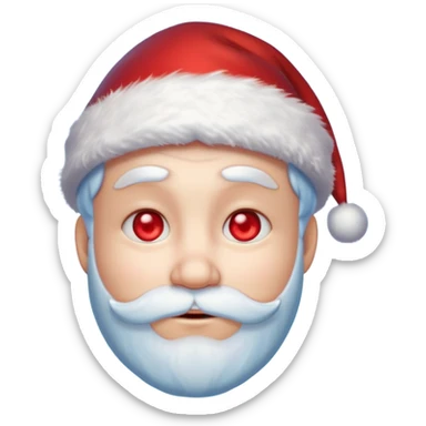 Fantasy human portrait emoji, Santa Claus hat slightly frosted, icy winter face with red candlelight reflection in eyes, cold blue lighting, subtle festive contrast, emotional minimalism, clean readable emoji style, male/female variant
 sticker