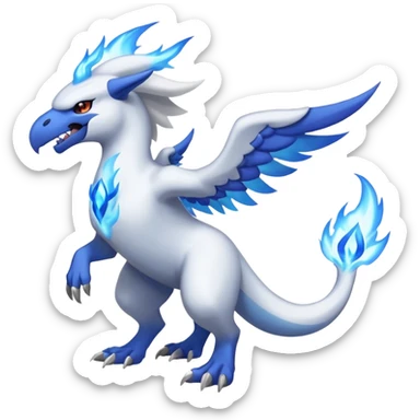 Absol-Latios-Reshiram-Fusion with blue flames (full body) sticker