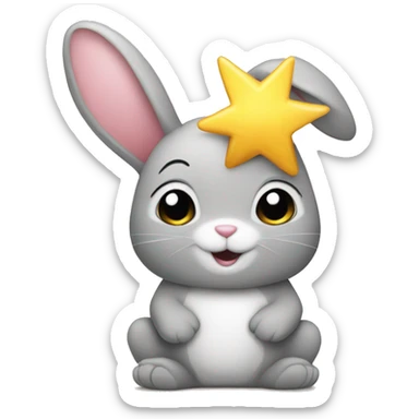 A bunny with star sticker