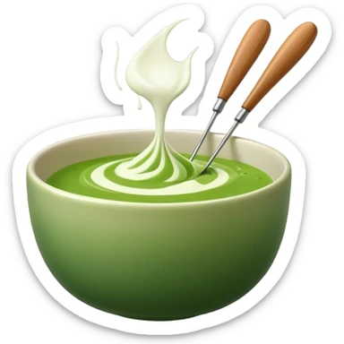 whisk with bowl of matcha sticker