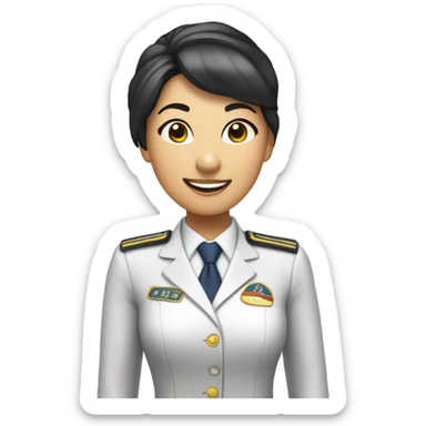 Asian flight attendant  sticker