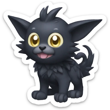 Cute cool fantasy dark-themed animal hybrid Fakemon full body sticker