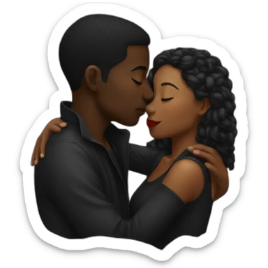 black kissing black sticker