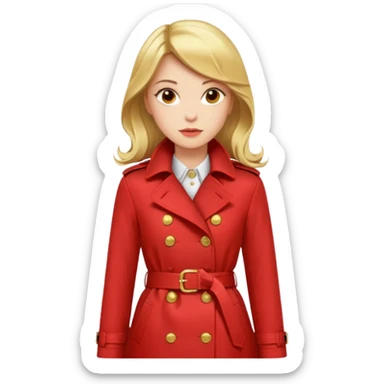 classic red trench coat for women sticker