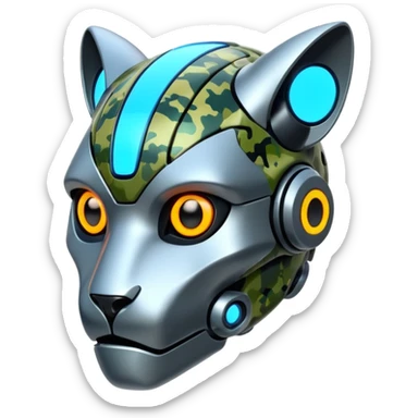 Modern Futuristic Cyber-Greymon-Greninja-Salandit-Pokémon-Digimon-Fakémon-fusion-hybrid-creature sticker