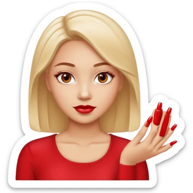 A normal human emoji with nails💅 this emoji but without the nail polish, a female with polished nails 💅  sticker