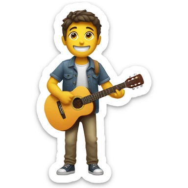 Boy with guitar sticker