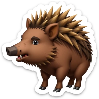 wild boar, punk hair, full body sticker